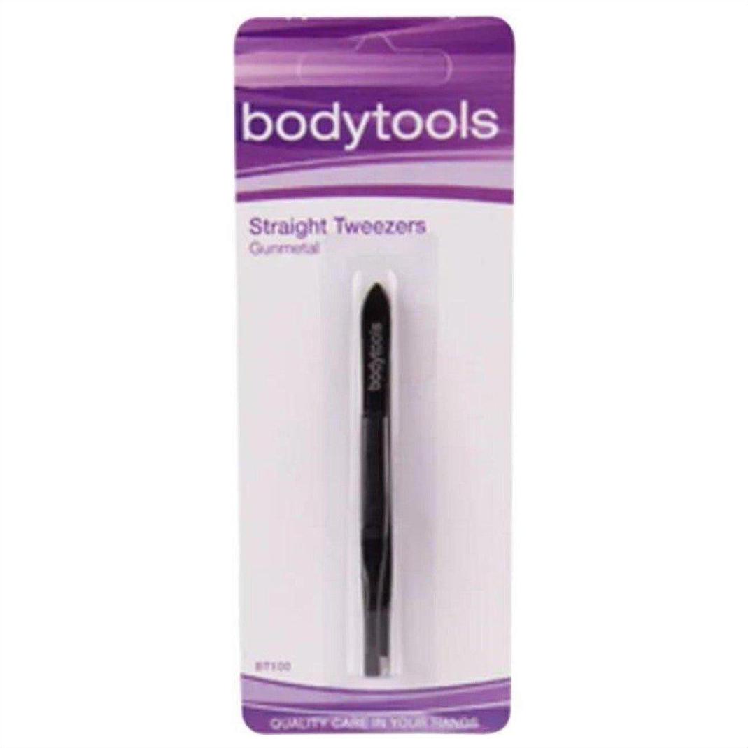 Bodytools Straight Tweezers Gunmetal - Cosmetics Fragrance Direct -9312203082846