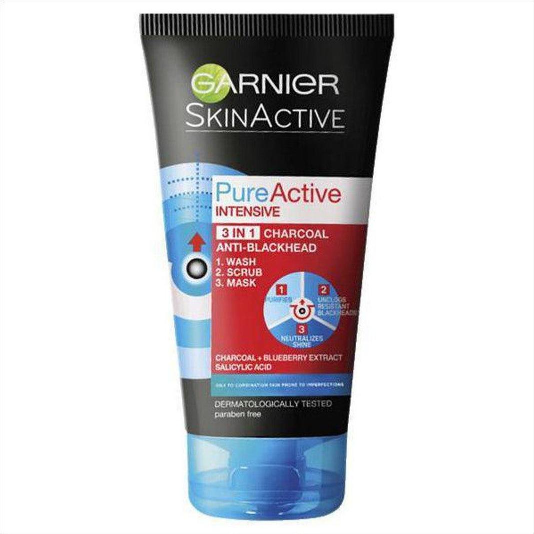 Garnier Pure Active Charcoal 3 in 1 Wash 150ml - Cosmetics Fragrance Direct-20501556