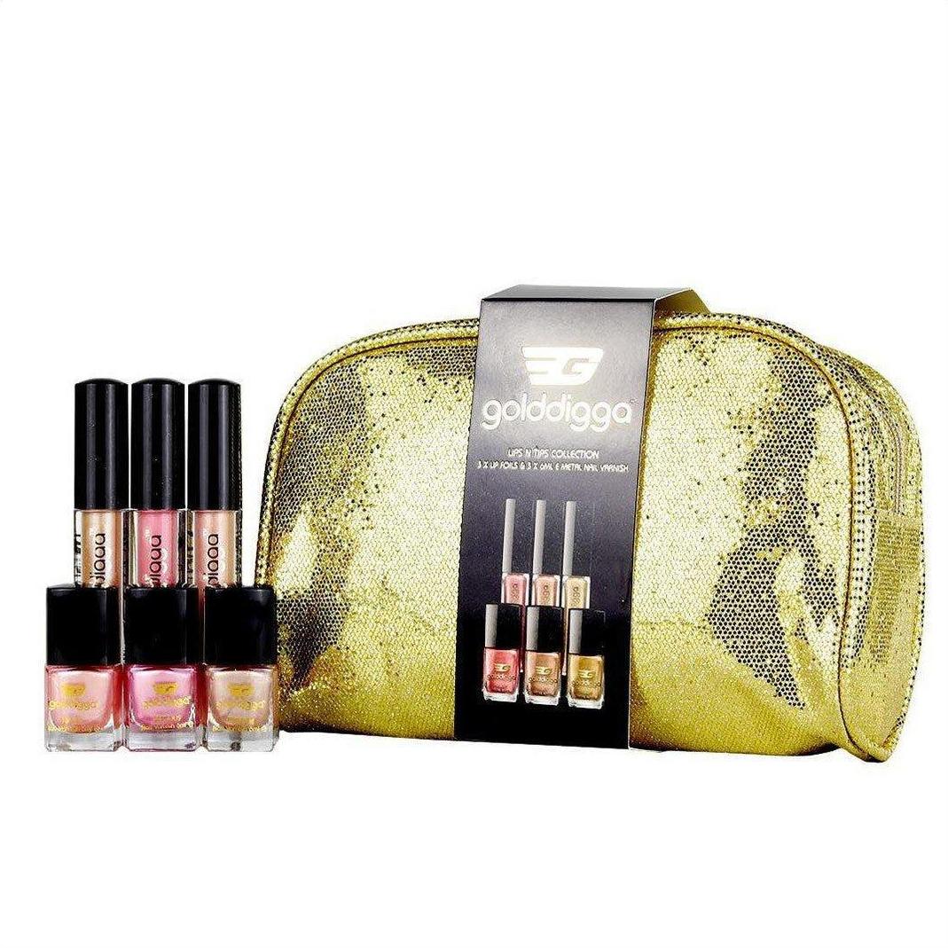 Golddigga Lips & Tips Collection Glitter Bag - Cosmetics Fragrance Direct-5013692250634