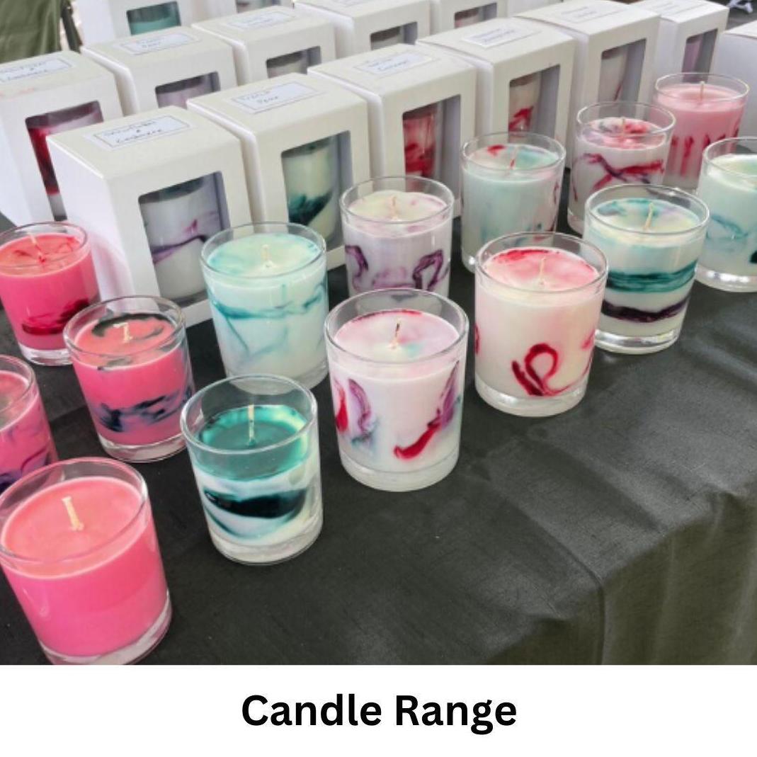 Handmade scented Marble Soy Candle Japanese Honeysuckle Pink - Cosmetics Fragrance Direct-