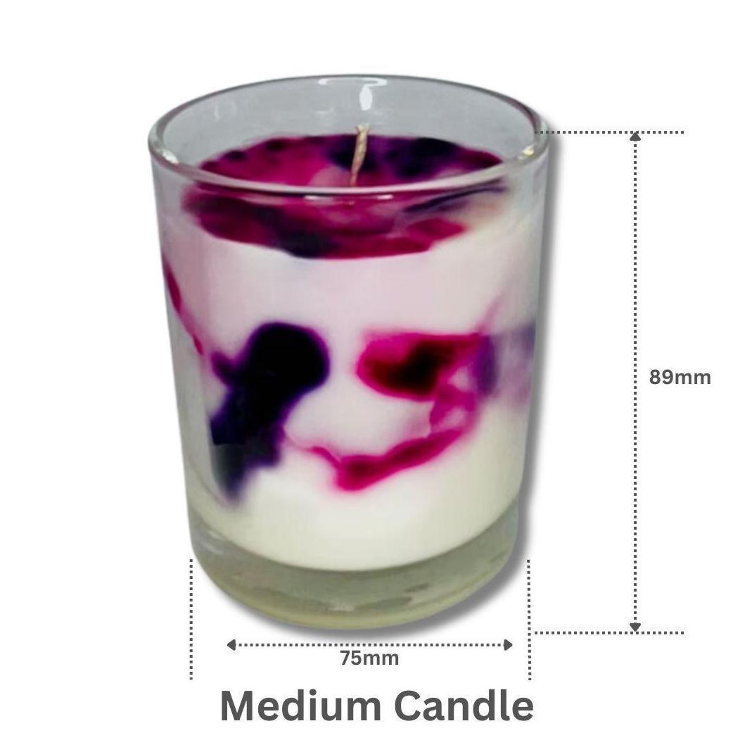 Handmade scented Marble Soy Candle Japanese Honeysuckle Pink - Cosmetics Fragrance Direct-50050