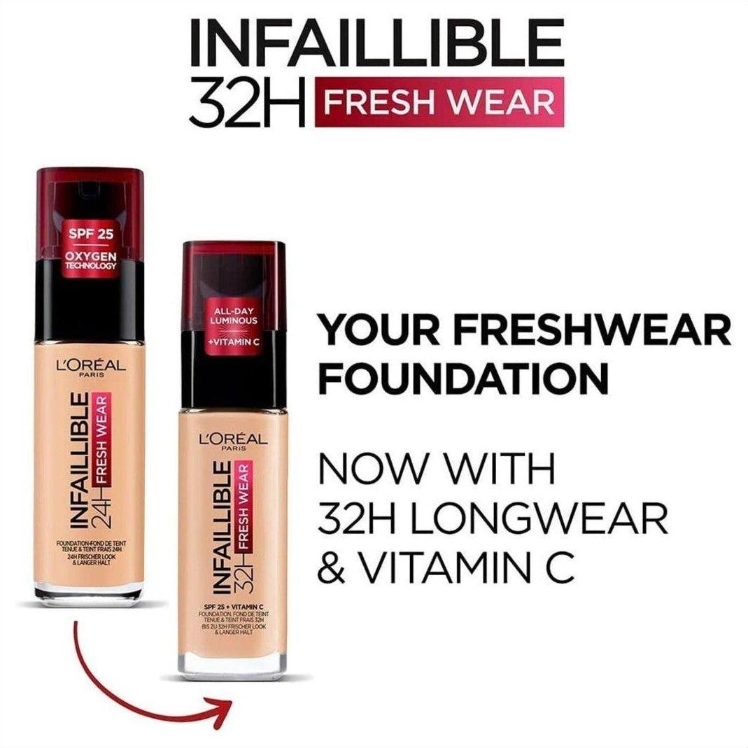 L'Oréal Infaillible 32hr Fresh Wear Foundation - 140 Golden Beige - Cosmetics Fragrance Direct-3600523614493