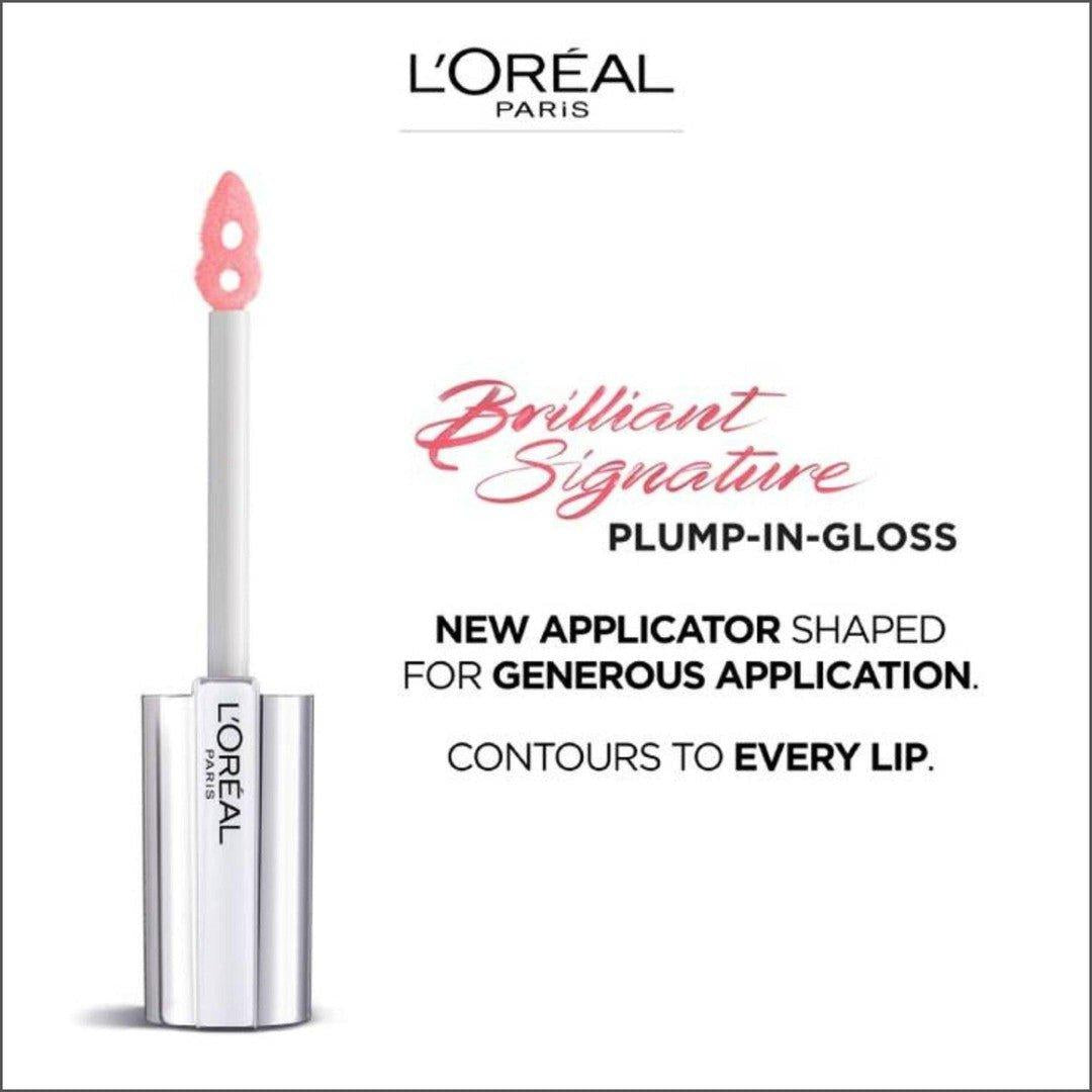 L'Oréal Paris Brilliant Signature Plumping Gloss - 406 I Amplify - Cosmetics Fragrance Direct-3600523971336