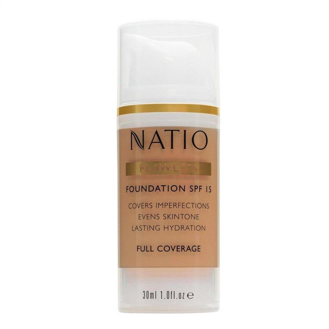 Natio Flawless Foundation SPF 15 Medium Tan 30ml - Cosmetics Fragrance Direct-9316542130930