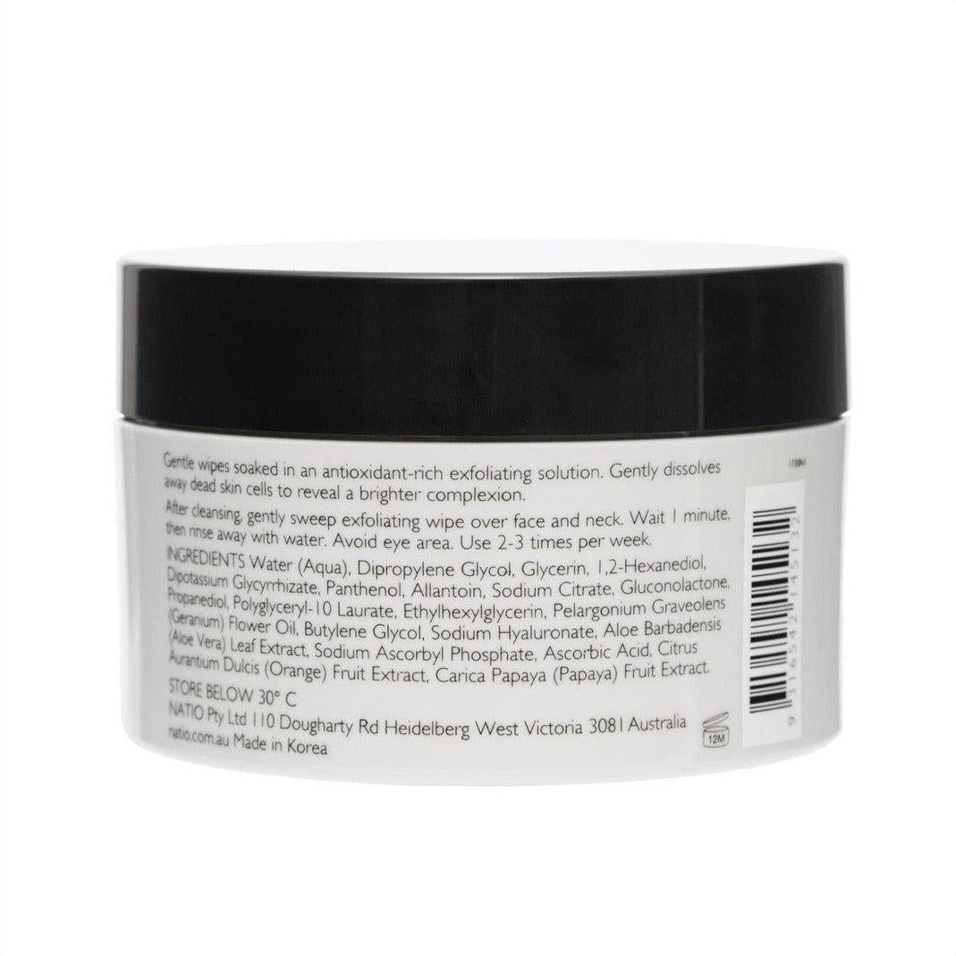 Natio Treatments Radiant Skin Exfoliating Wipes 30 wipes - Cosmetics Fragrance Direct-9316542145132