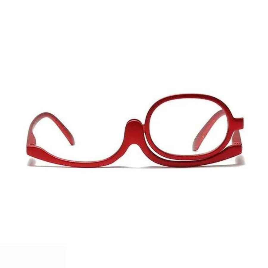 Ozko Magnifying Flip Lens Makeup Glasses 1 Pair Red - Cosmetics Fragrance Direct-9329370289633