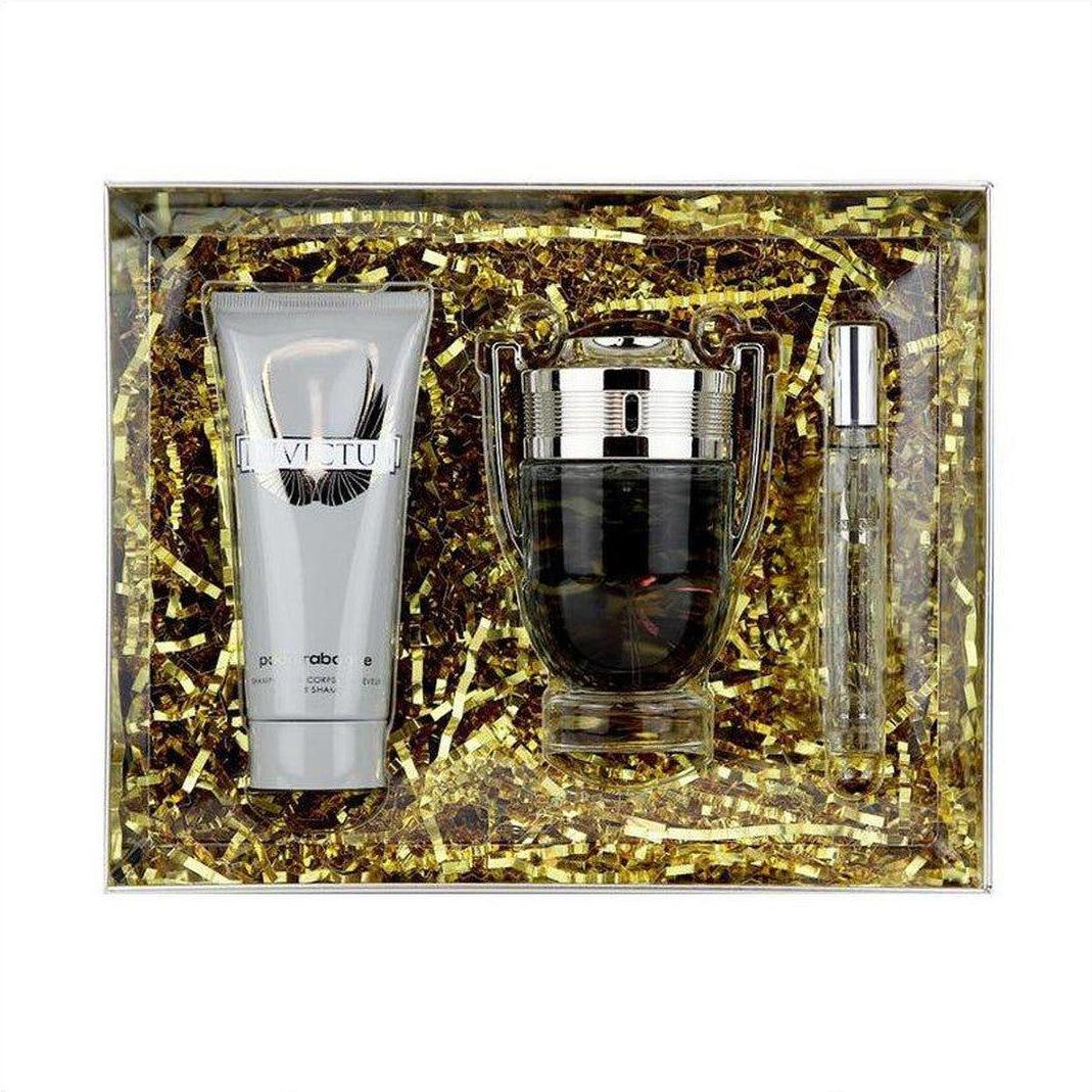 Paco Rabanne Invictus Eau De Toilette 100ml 3 Piece Gift Set - Cosmetics Fragrance Direct-86211380