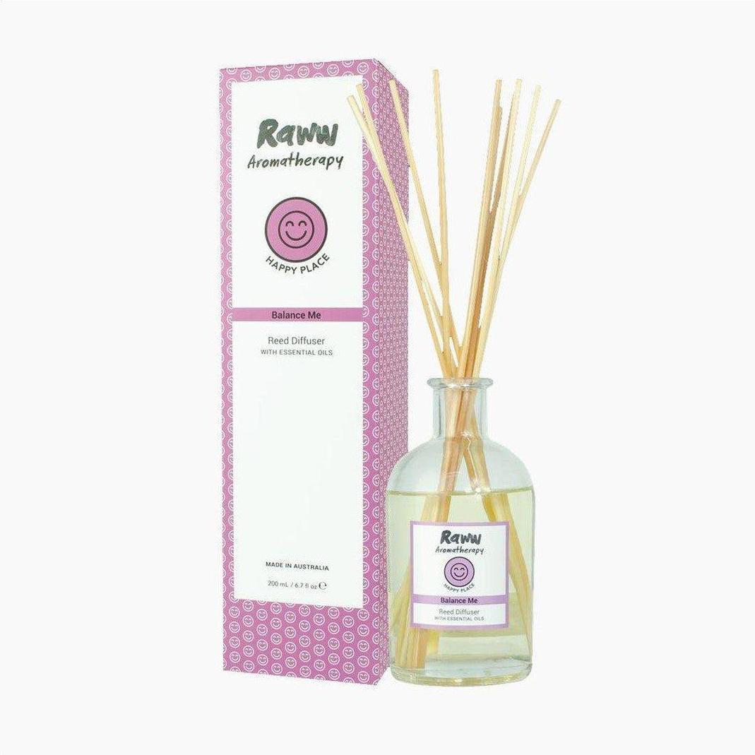 Raww Aromatherapy Happy Place Balance Me Reed Diffuser 200ml - Cosmetics Fragrance Direct-9336830047627