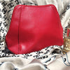 Natio Red Synthetic Leather Cosmetic Bag with Litchi Texture – Large Opening