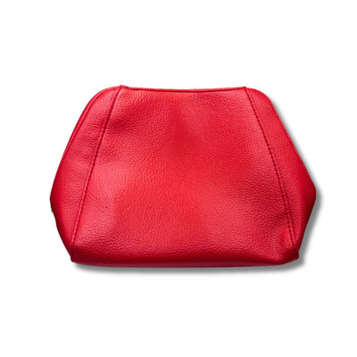 Natio Red Synthetic Leather Cosmetic Bag with Litchi Texture – Large Opening