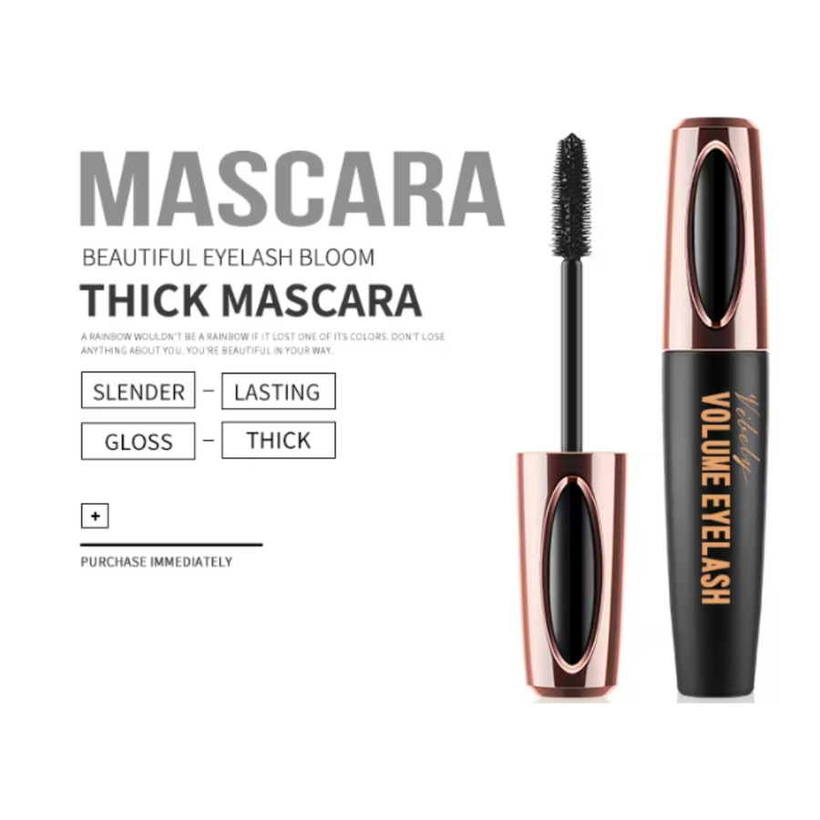 VIBELY Heavy Full Big Volume Waterproof Mascara 4d Eyelashes Curling Lengthens Black Thick Lashes