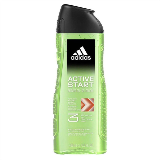 Adidas Active Start 3in1 Shower Gel 400ml - Cosmetics Fragrance Direct-3616303459321