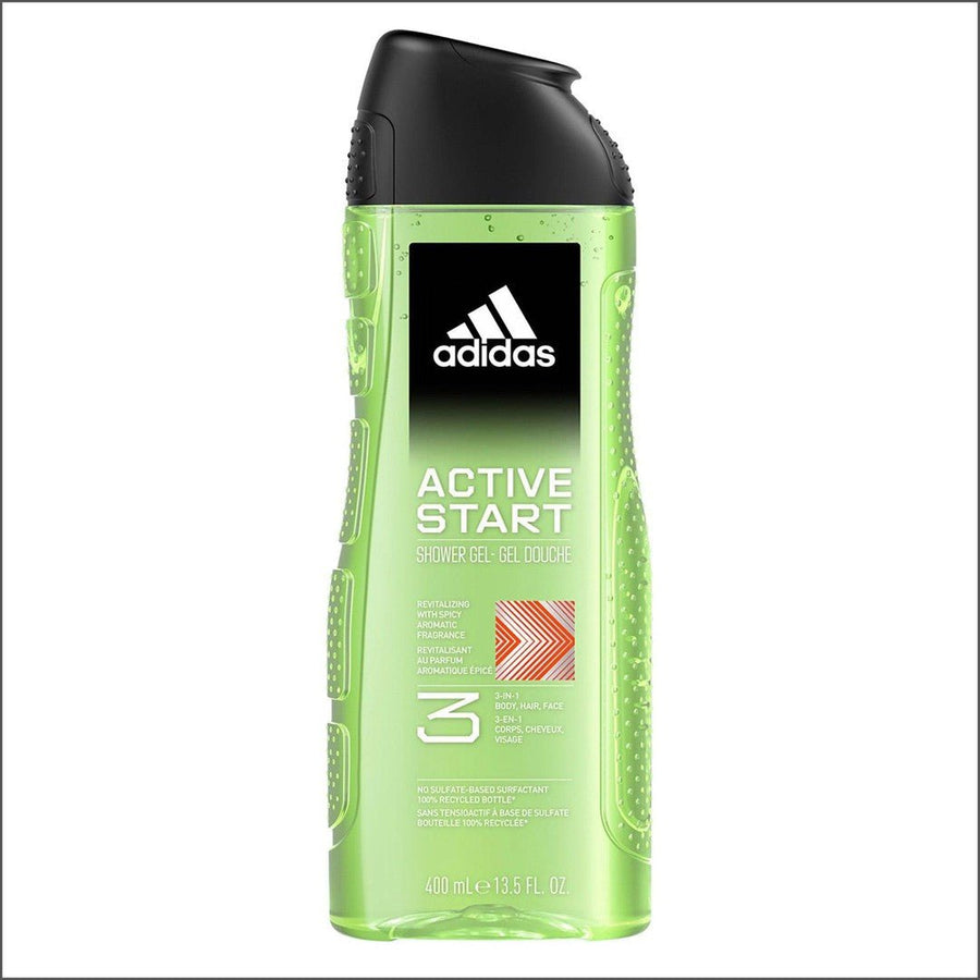 Adidas Active Start 3in1 Shower Gel 400ml - Cosmetics Fragrance Direct-3616303459321