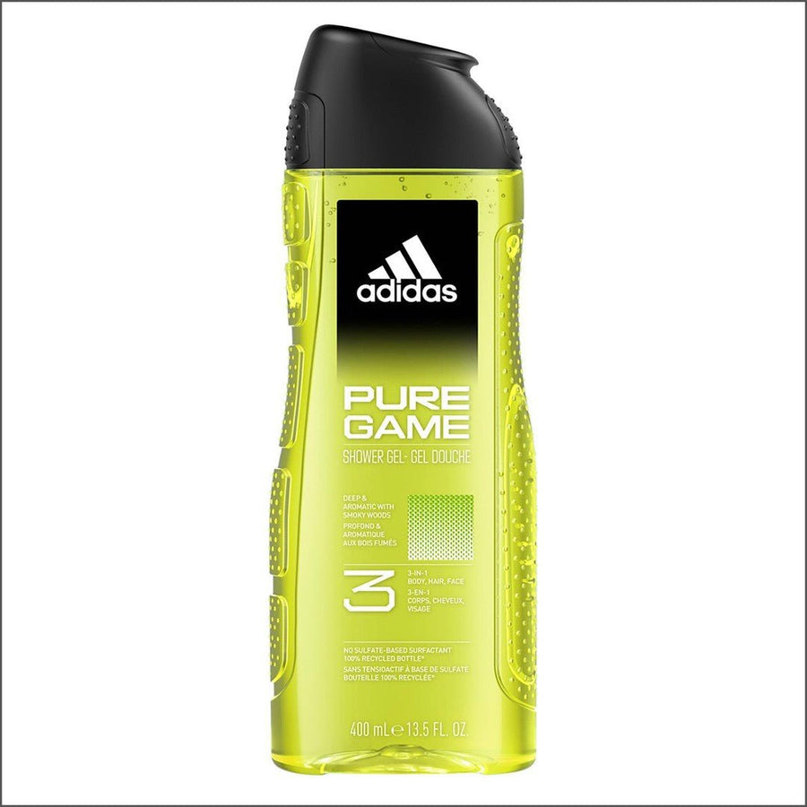 Adidas Pure Game 3In1 Shower Gel 400ml - Cosmetics Fragrance Direct-3616303459048
