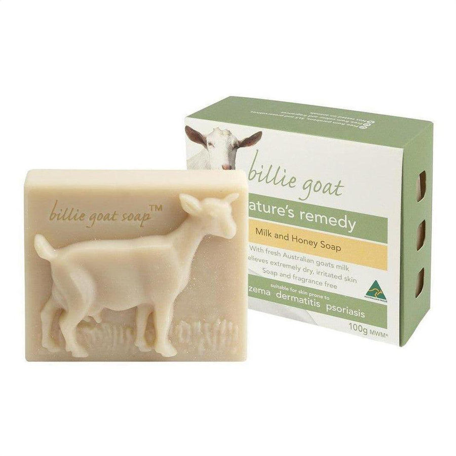 Billie Goat Natures Remedy Milk and Honey Soap 100g - Cosmetics Fragrance Direct -9339932000293