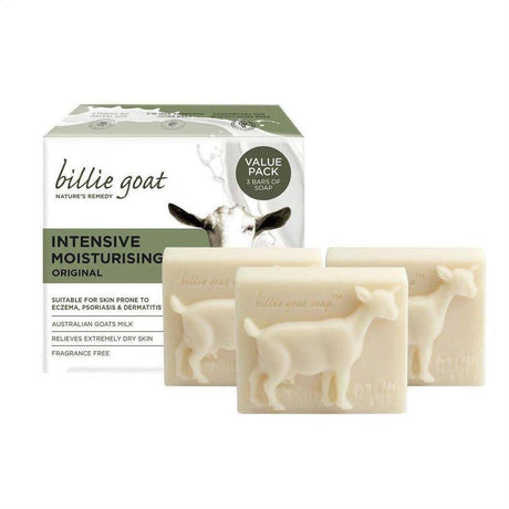 Billie Goat Natures Remedy Original Soap 3x100g Bars - Cosmetics Fragrance Direct -9339932001023