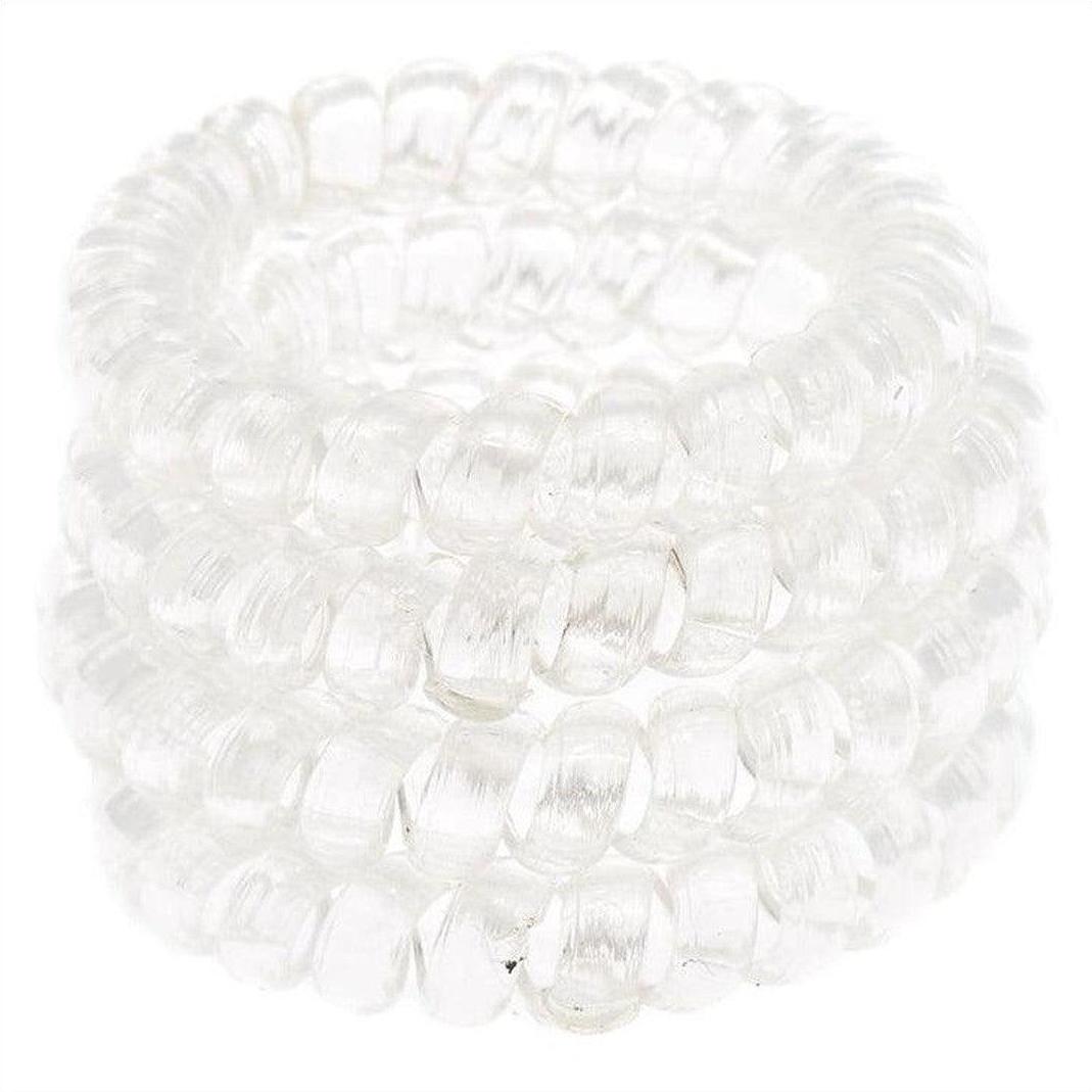 Bodytools Spiral Hair Tie Clear 4 Pack - Cosmetics Fragrance Direct -9329370311167