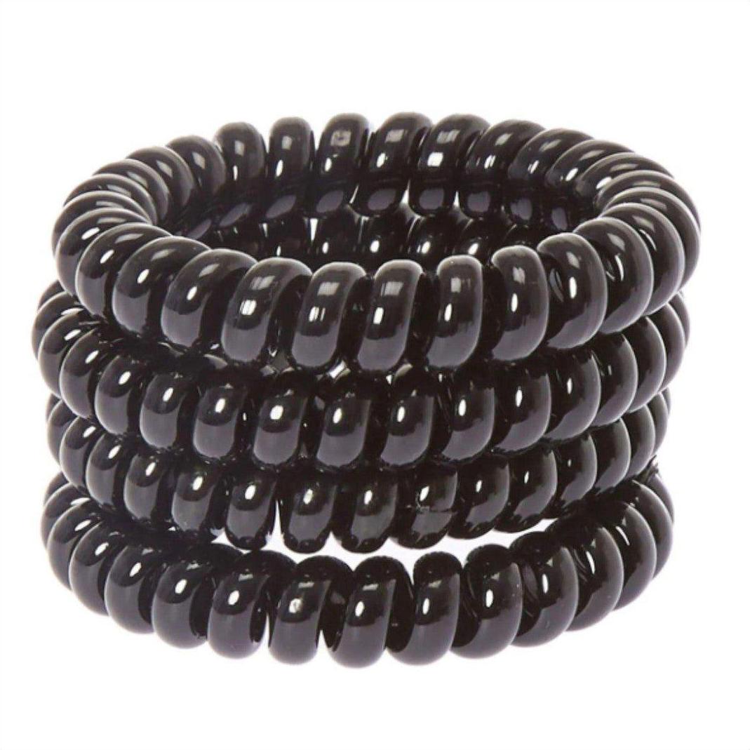Bodytools Spiral Hair ties Black 4pack - Cosmetics Fragrance Direct -9329370311150