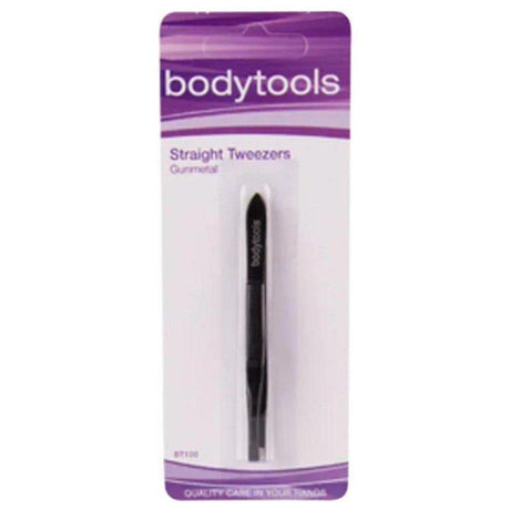Bodytools Straight Tweezers Gunmetal - Cosmetics Fragrance Direct -9312203082846