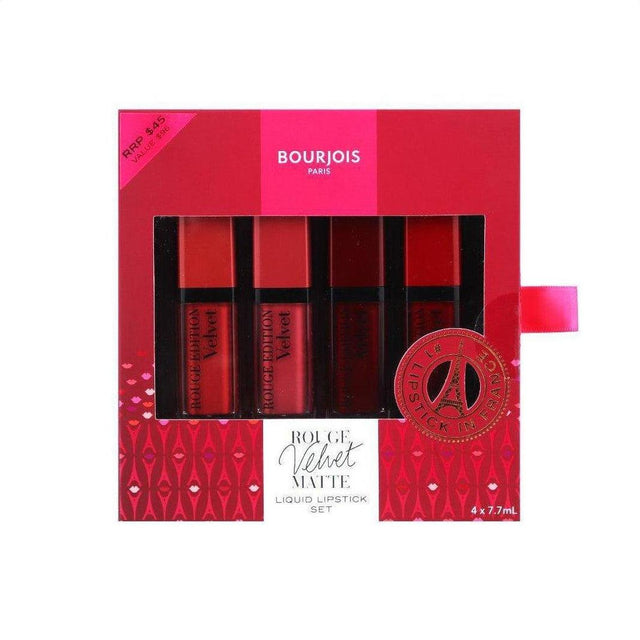 Bourjois Paris Rouge Velvet Matte Liquid Lipstick Set - Cosmetics Fragrance Direct -3616301035855