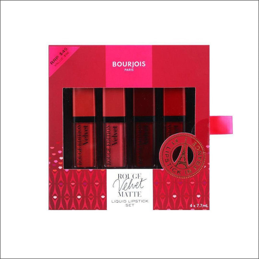 Bourjois Paris Rouge Velvet Matte Liquid Lipstick Set - Cosmetics Fragrance Direct -3616301035855