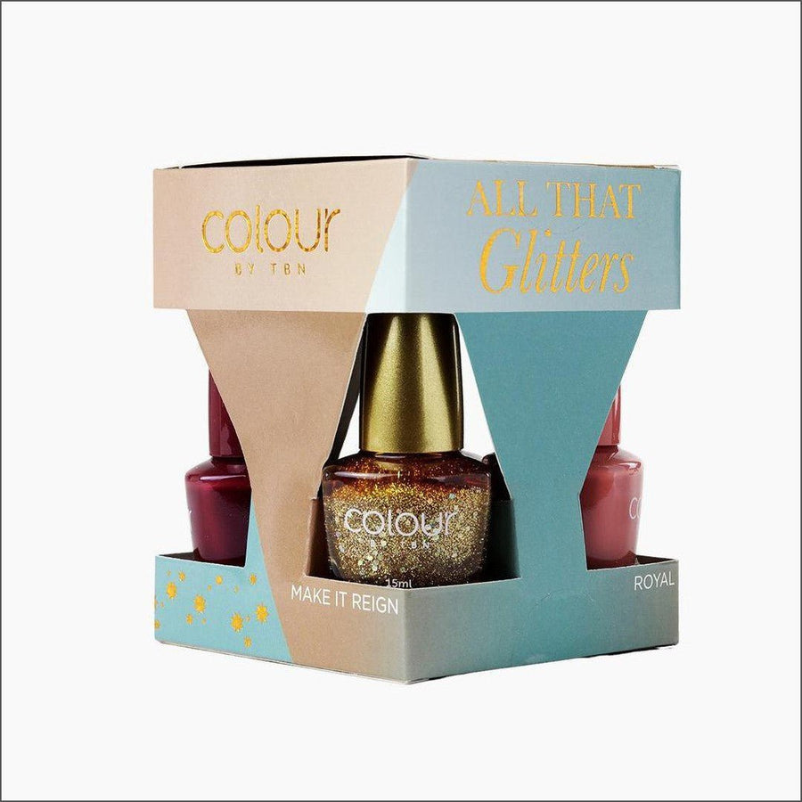 Colour By TBN All That Glitters Nail Polish Cube 4x15ml - Cosmetics Fragrance Direct -9336830053130