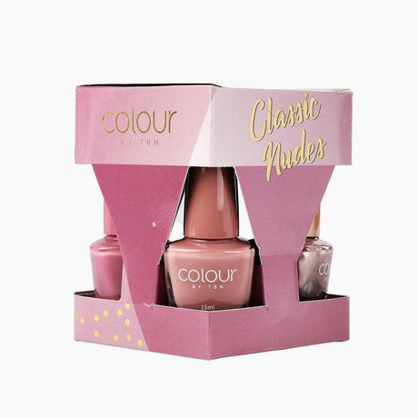 Colour By TBN Classic Nudes Nail Polish Cube 4x15ml - Cosmetics Fragrance Direct -9336830053109