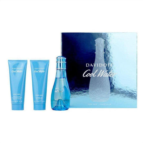 Davidoff Cool Water Woman 100ml Eau De Toilette Gift Set - Cosmetics Fragrance Direct -3.61423E+12