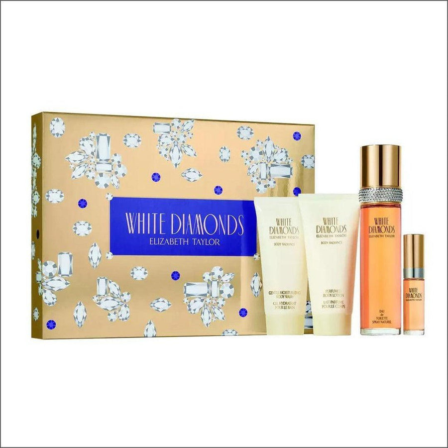 Elizabeth Taylor White Diamonds Eau de Toilette 100ml Gift Set. - Cosmetics Fragrance Direct-719346698641