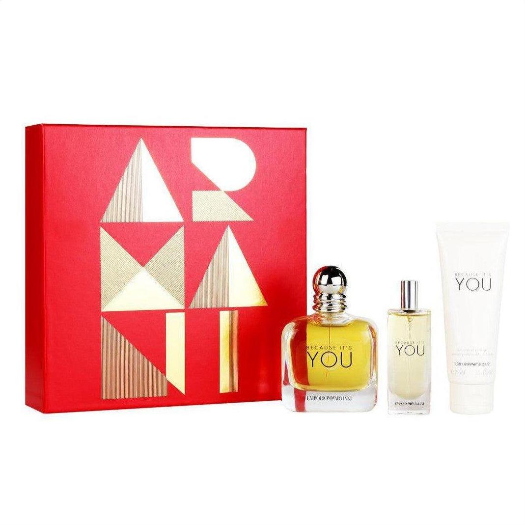 Emporio Armani Because It's You EDP 100ml Gift Set - Cosmetics Fragrance Direct-3614272324466