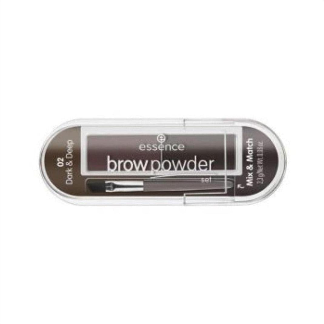 Essence Brow Powder Set 02 dark & Deep Brown - Cosmetics Fragrance Direct-4059729271211