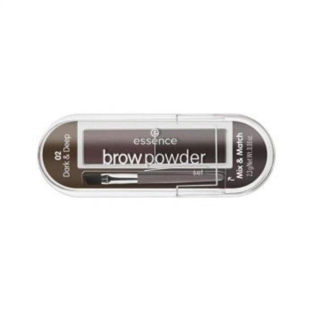 Essence Brow Powder Set 02 dark & Deep Brown - Cosmetics Fragrance Direct-4059729271211