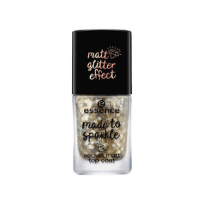 Essence Made To Sparkle Nail Polish Sequin Matte Top Coat- 01 Pour Some Glitter On Me! 11ml - Cosmetics Fragrance Direct-4251232272505