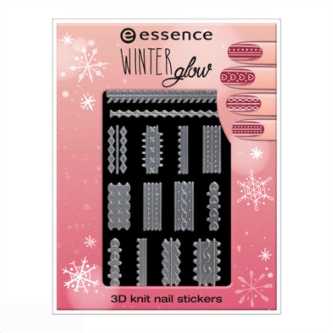 Essence Winter Glow 3D Knit Nail Stickers 01 Cold Hands, Warm Hearts - Cosmetics Fragrance Direct-4251232224702
