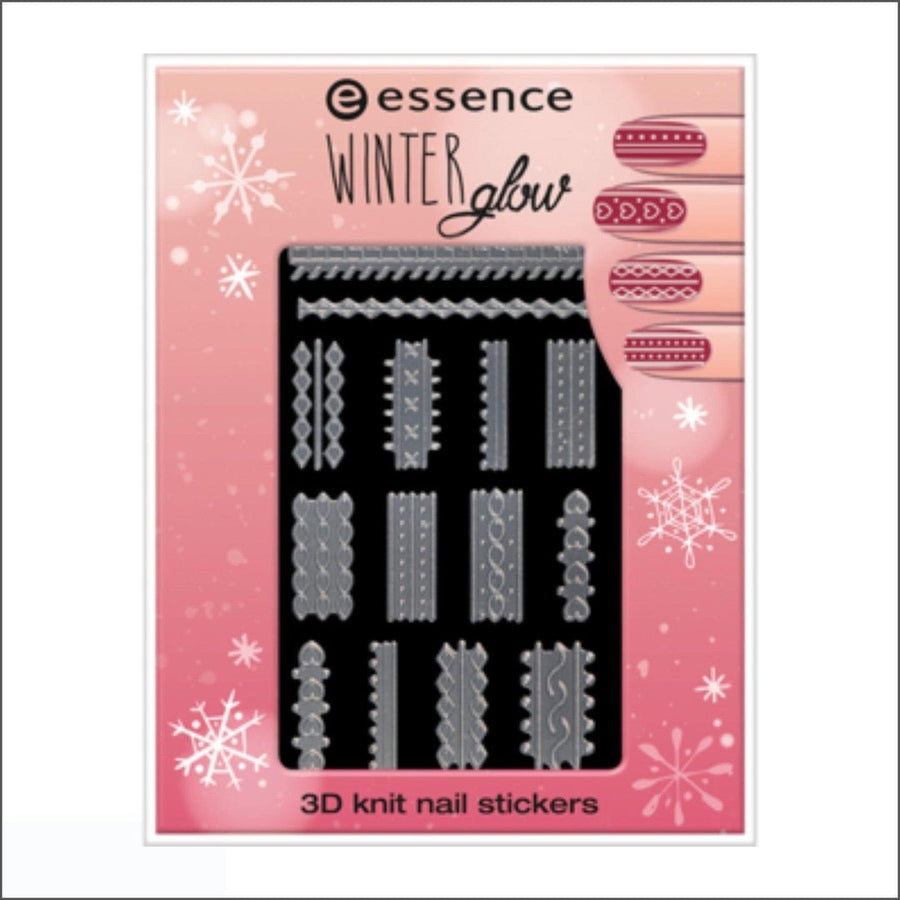 Essence Winter Glow 3D Knit Nail Stickers 01 Cold Hands, Warm Hearts - Cosmetics Fragrance Direct-4251232224702