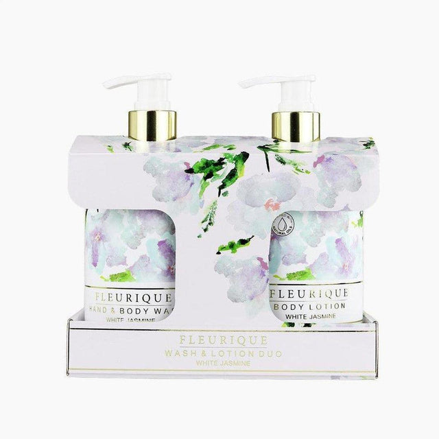 Fleurique Body Wash & Lotion Duo White Jasmine 2x470ml - Cosmetics Fragrance Direct-9329370351026