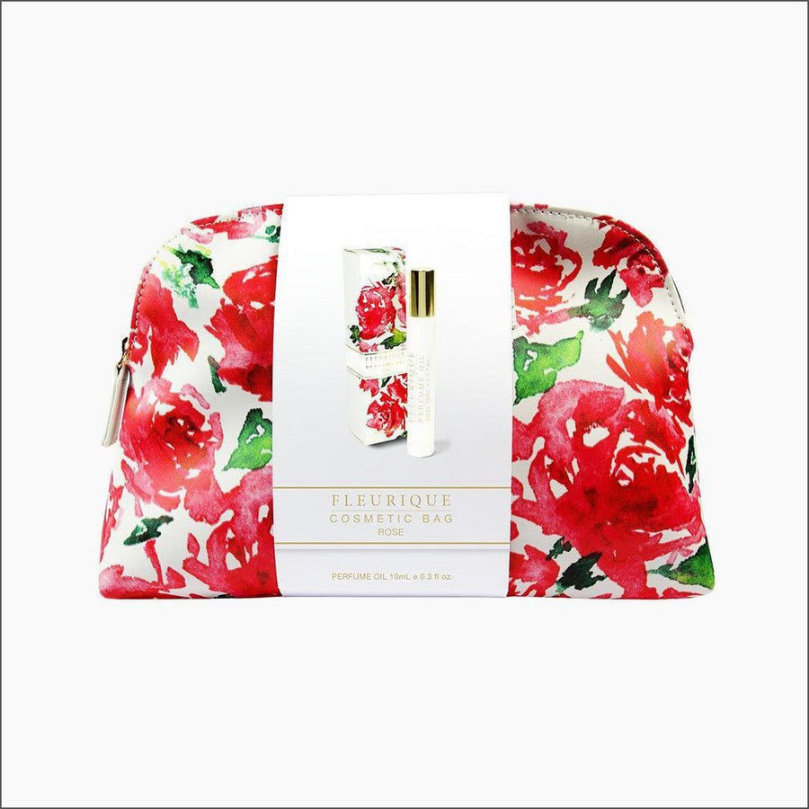 Fleurique Cosmetic Bag + Rose Perfume Oil 10ml - Cosmetics Fragrance Direct-9329370352399
