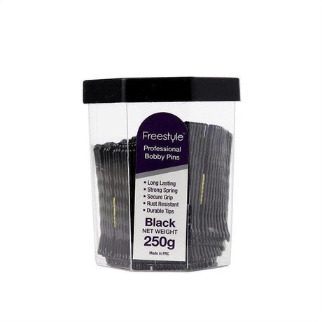 Freestyle Professional Bobby Pins Value Pack - Black - Cosmetics Fragrance Direct-9313312096977