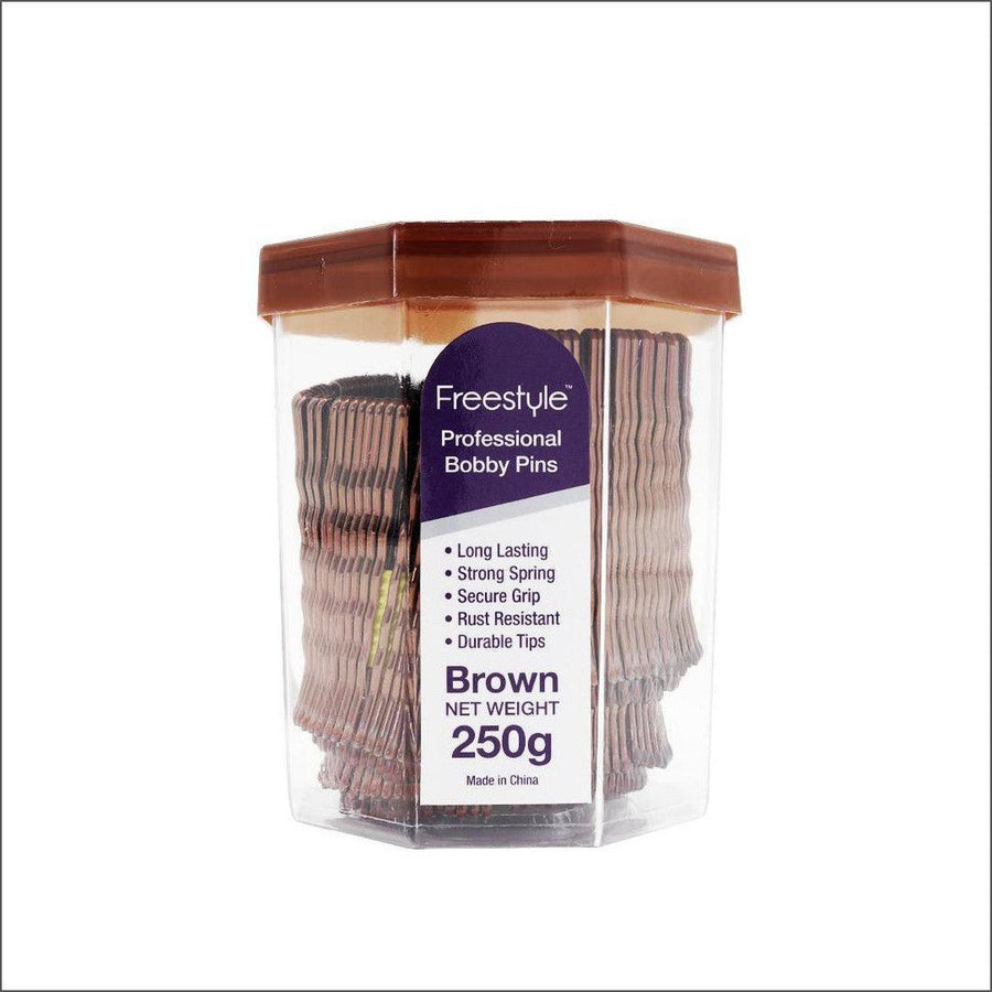 Freestyle Professional Bobby Pins Value Pack - Brown - Cosmetics Fragrance Direct-9313312096984