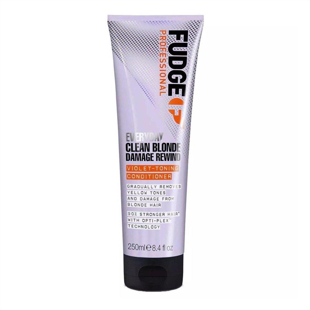 Fudge Professional Everyday Clean Blonde Damage Rewind Violet Toning Conditioner 250ml - Cosmetics Fragrance Direct-5060420339376
