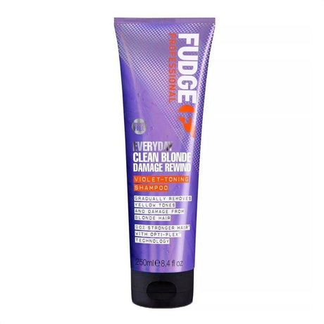 Fudge Professional Everyday Clean Blonde Damage Rewind Violet Toning Shampoo 250ml - Cosmetics Fragrance Direct-5060420339345