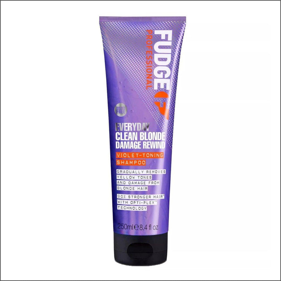 Fudge Professional Everyday Clean Blonde Damage Rewind Violet Toning Shampoo 250ml - Cosmetics Fragrance Direct-5060420339345