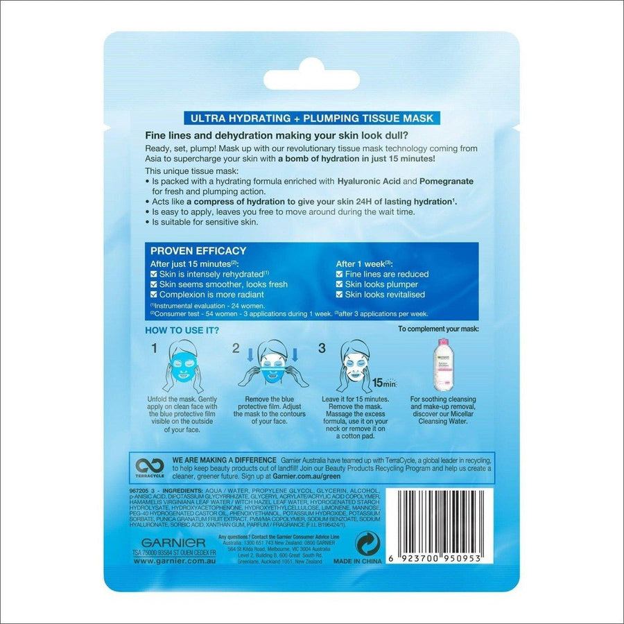 Garnier Hydra Bomb Tissue Pomegrante Mask - Cosmetics Fragrance Direct-6923700950953