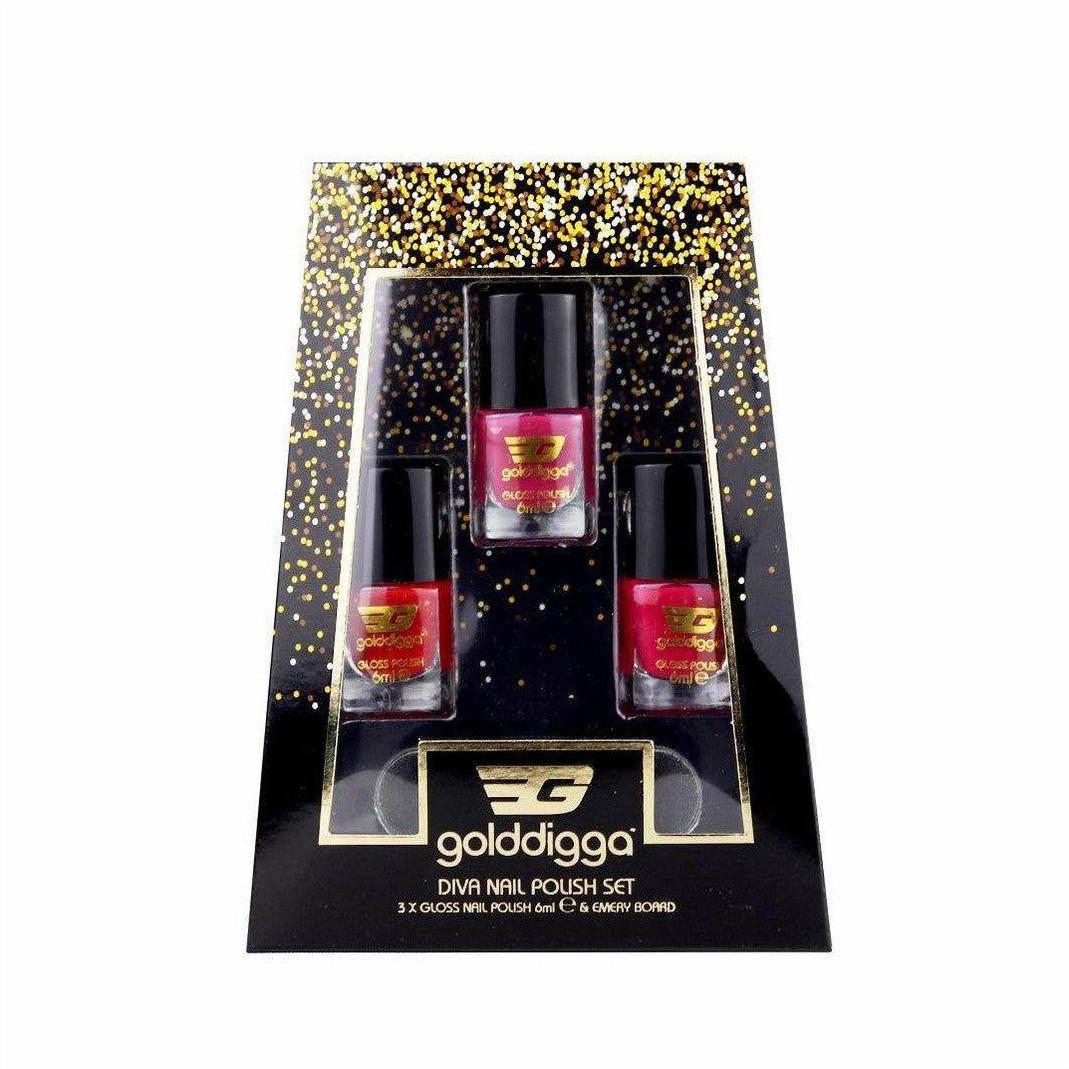 Golddigga Diva Nail Polish 4 Piece Set - Cosmetics Fragrance Direct-5013692250610