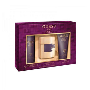 Guess Man Gold Eau De Toilette 75ml 3 Piece Giftset - Cosmetics Fragrance Direct-085715326379
