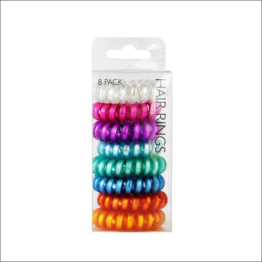 Hair Rings multi coloured 8 Pack - Cosmetics Fragrance Direct-9313880496049