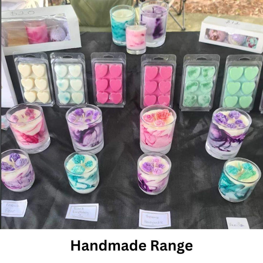 Handmade scented Marble Soy Candle French Pear Purple - Cosmetics Fragrance Direct-