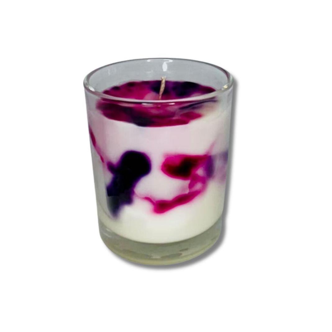 Handmade scented Marble Soy Candle Japanese Honeysuckle Pink