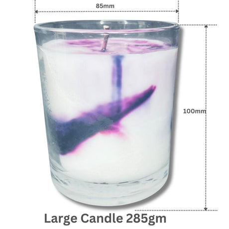 Handmade scented Marble Soy Candle Japanese Honeysuckle Purple - Cosmetics Fragrance Direct-