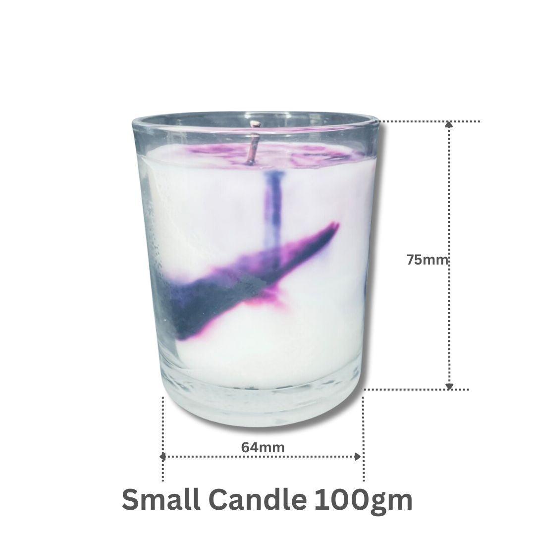 Handmade scented Marble Soy Candle Japanese Honeysuckle Purple